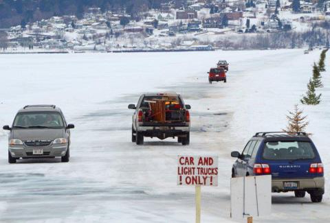This Winter, Drive Across Frozen Lake Superior By Taking The Famous Ice Road In Wisconsin