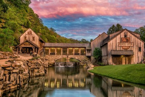Dine While Overlooking Waterfalls At Mill & Canyon Grill Restaurant In Missouri