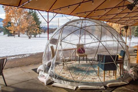 Dine Inside A Private Igloo With Views Of Snow-Capped Hills At Iron Griz In Montana