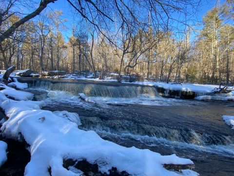 Rhode Island’s Stepstone Falls Looks Even More Spectacular In the Winter