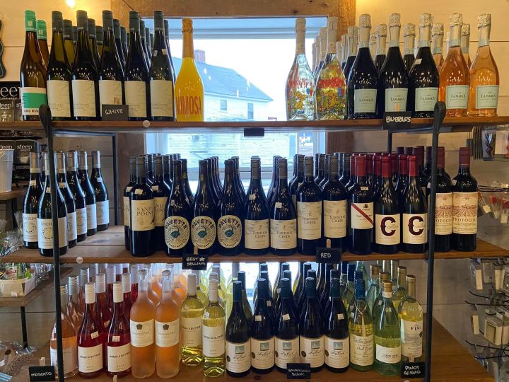 wine selection at Kindred Farms Market & Bakery