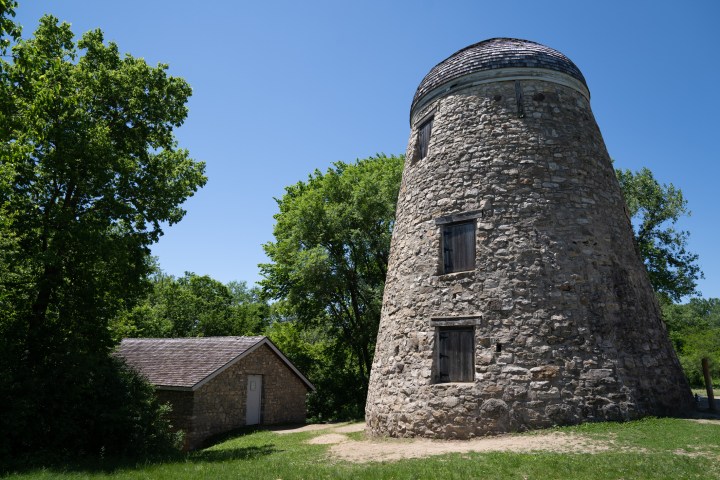 The abandoned Seppmann Mill in Minneopa State Park was an old flour gristmill